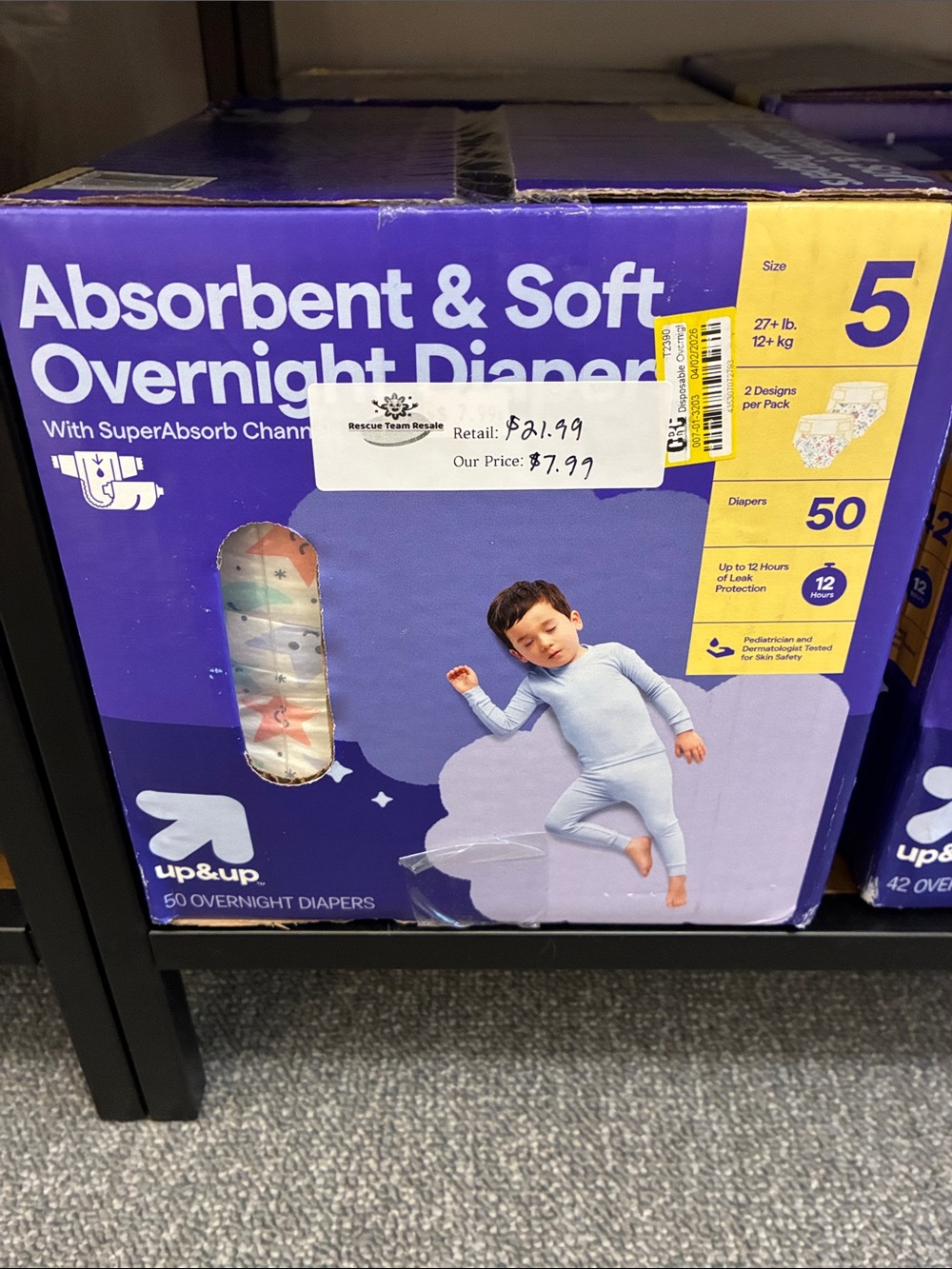 Up & Up Purple Overnight Diapers - Size 5, 50 Count